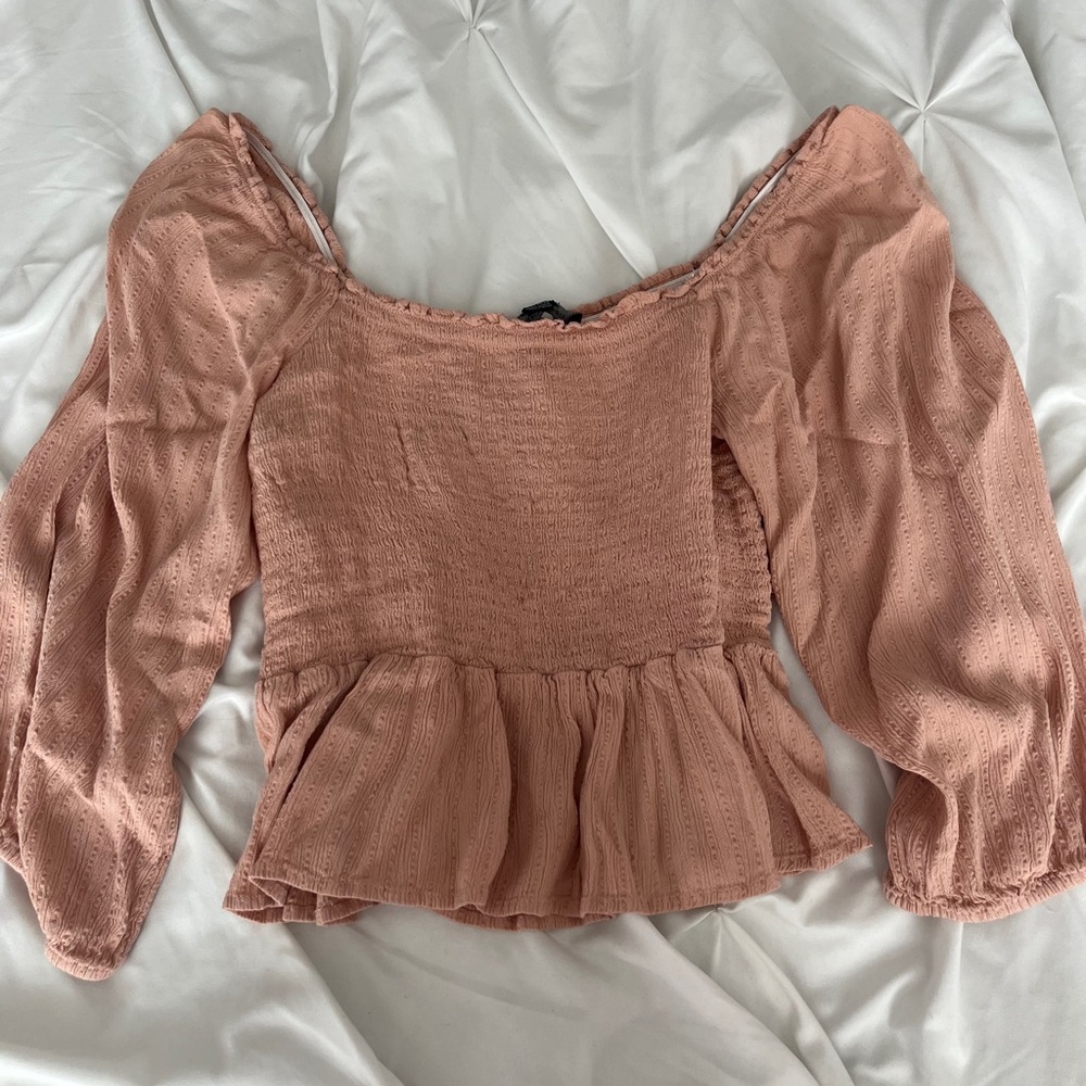 Chic Blush Peplum Blouse